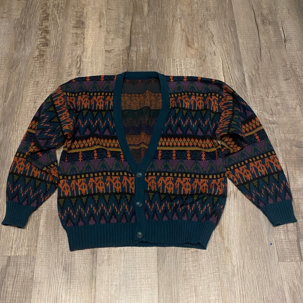 Vintage Western Wool Cardigan Sweater